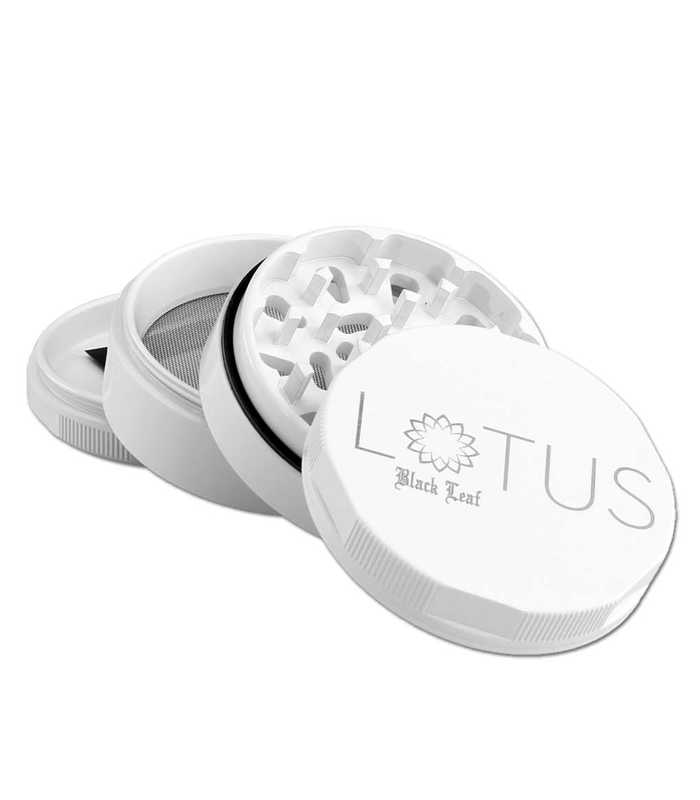 Black Leaf | Aluminium-Keramik Grinder | Lotus | Weiß  |  4-tlg. versch. Größen