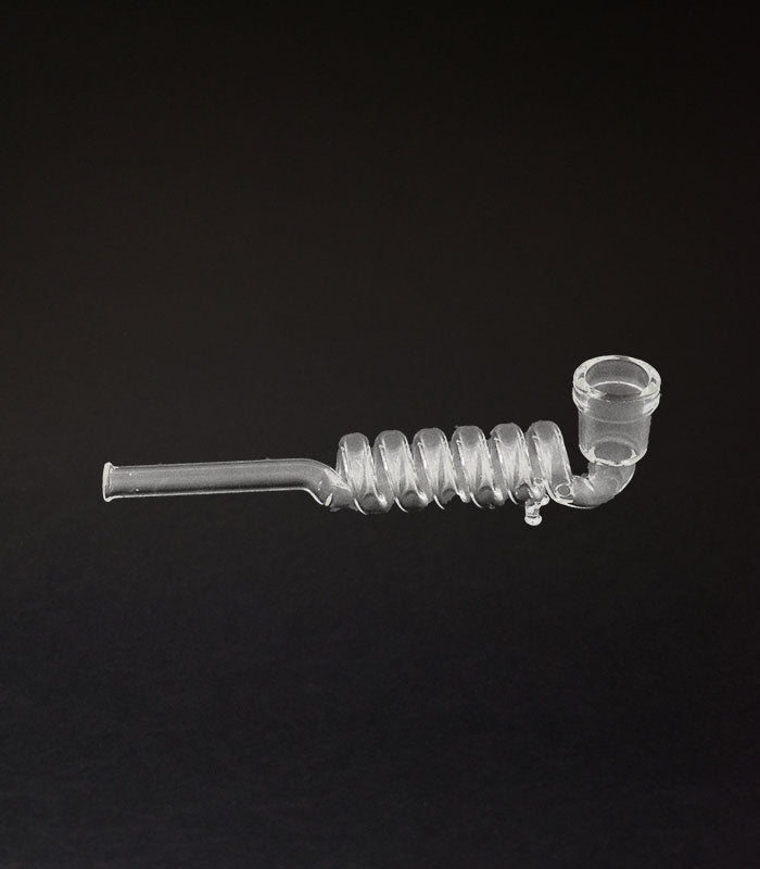 Glaspfeife Spirale | transparent | 14 cm lang