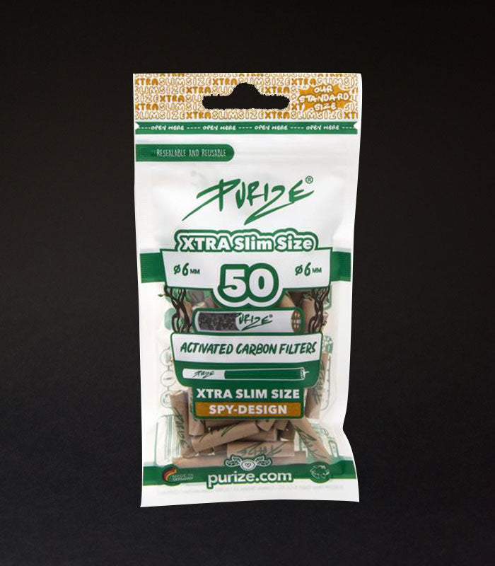 PURIZE Aktivkohlefilter | XTRA Slim ORGANIC | ø 5,9 mm | 50er