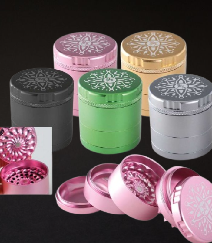 Black Leaf | CNC-Blumen-Grinder 5-tlg | versch. Farben