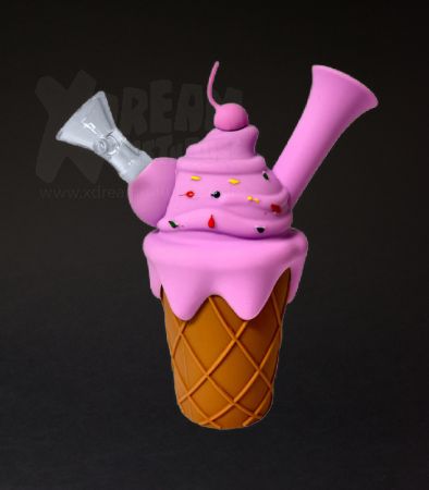 URBAN CREW | Ice Cream Cone | Silikon-Bong | Pink | 14cm