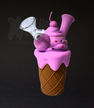 URBAN CREW | Ice Cream Cone | Silikon-Bong | Pink | 14cm