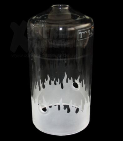 Magic Glass® Windschutz | groß mit gestr. Sockel Flammendekor