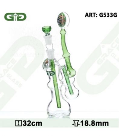 Grace Glass LABZ Series | Green Trip | Lolli-Bubbler | 32 cm | 18,8er Schliff | 2 Wasserstufen