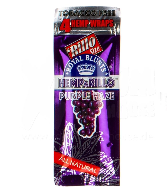 Royal Blunts Hemparillo Purple Grape Hemp Wraps Hanf tabakfrei Inhalt 4x Blunt 