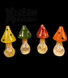 Glas Pilze Pipe | 10cm | verschiedene Farben