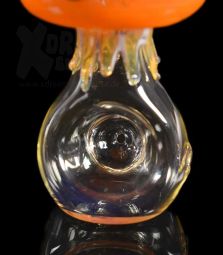 Handmade | Glaspfeife | Pilz | 10,5cm | Orange | Einzelstück