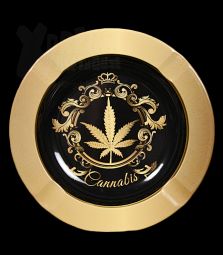 Metall-Aschenbecher | Cannabis gold